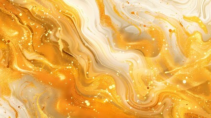 Golden swirls with glittering specks resembling liquid gold
