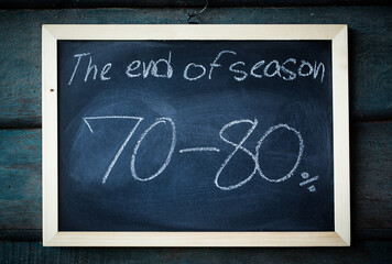 Fototapeta premium close up of chalkboard with text