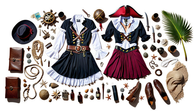 woman costume coast tropical land shot pirate dressed ship seascape shoreline cruise adventure buccaneer corsair fantasy blond person female adult handgun hat sailing captain sunshine sunset explorer