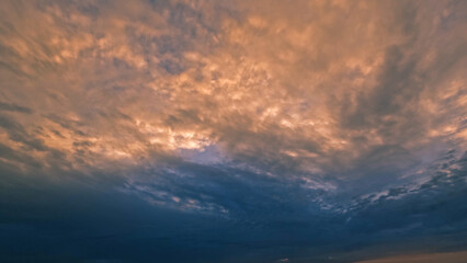 nice sundown gold clouds on the sky bg - photo of nature