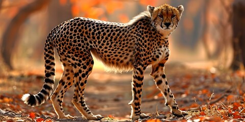 Cheetahs' powerful paws weakened by prey scarcity. Concept Wildlife Conservation, Predatory...