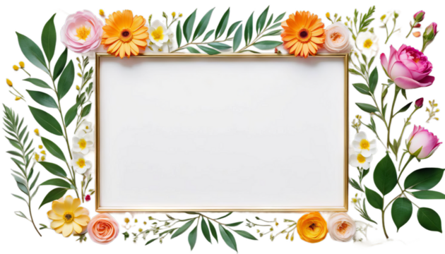 frame background water style space copy boarder floral color white flower decoration watercolor design card blossom nature beautiful spring summer illustration plant garden romantic holiday template