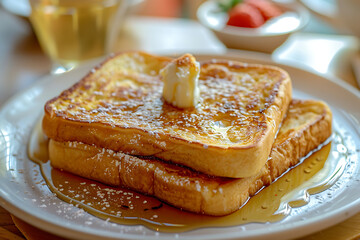 French Toast breakfast with butter on top