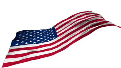 Obraz premium USA flag wavy long drawn landscape background banner.Memorial Day with American Flag Background Banner. U.S. Flag. United States Flag.