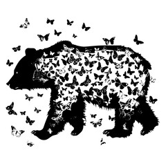 Bear with butterflies