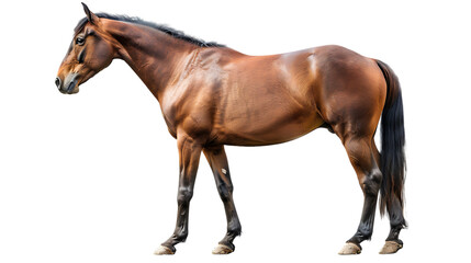 Bay horse isolated on transparent background 