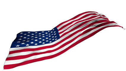 Obraz premium USA flag wavy long drawn landscape background banner.Memorial Day with American Flag Background Banner. U.S. Flag. United States Flag.