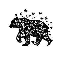 Bear with butterflies