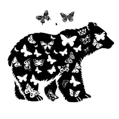Bear with butterflies