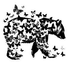 Bear with butterflies