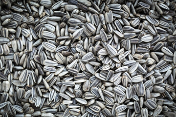 organic sunflower seed for background. Image has shallow depth of field.