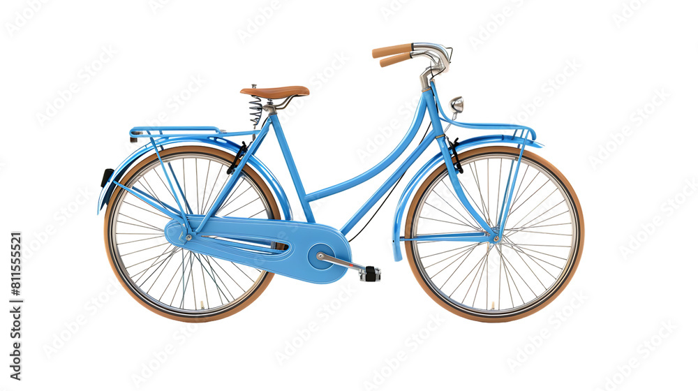 Poster blue bicycle isolated on transparent background