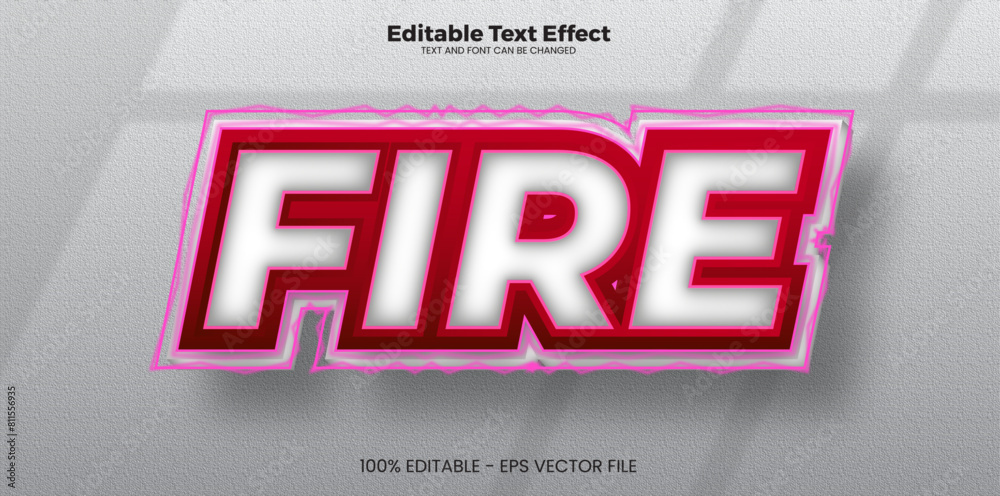 Sticker Fire Editable text effect in modern trend style - Stickers