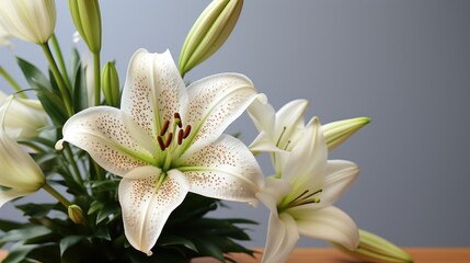 Fototapeta premium white lilies in the garden