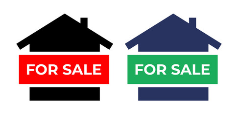 House for sale icons set design vector. Real estate market property economic investment.