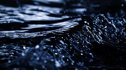abstract flow of water in the midnight blue