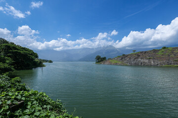 Ropeway in Kerala India. Malampuzha dam view at Palakkad district Kerala South India. Boating at...
