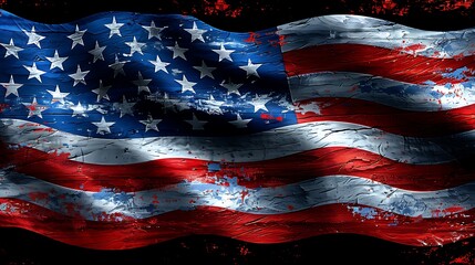 The US flag rendered in brushed aluminum, with subtle metallic grains giving a sophisticated and industrial look.