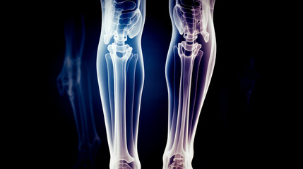 Human skeleton on X-ray, human bones.