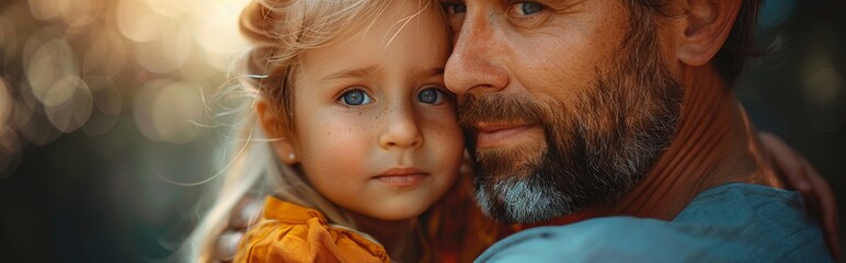 happy father's day，Loving Father Embracing Child in Heartwarming Moment | 4K HD Wallpaper, companionship, family, love