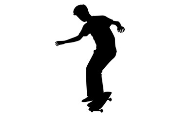 silhouette of a teenager playing skateboard