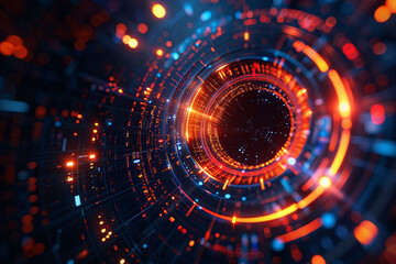 3D technological sense blue glowing science fiction e-commerce display stand simple creative space scene background material