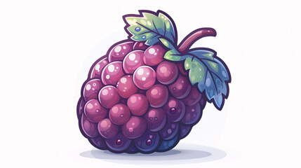 3d grape fruit on solid color background, delicious fresh fruit harvest scene illustration