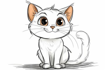 Fototapeta premium Very cute illustration of a kitty for children