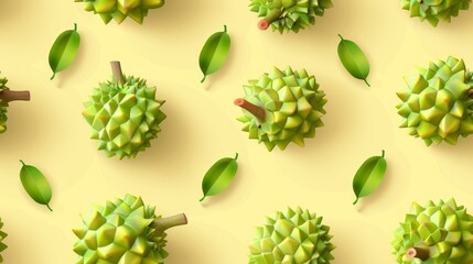 seamless pattern of durian.