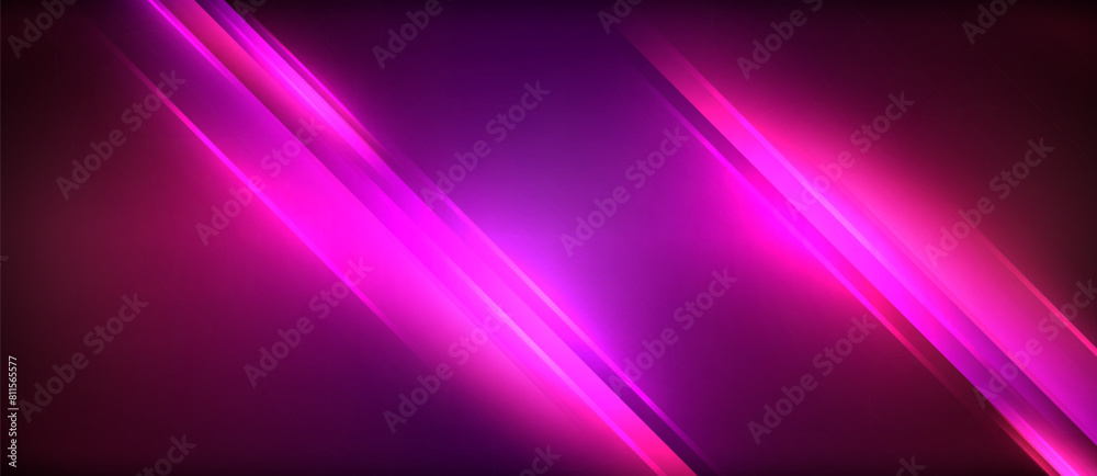 Poster The purple and pink background is adorned with glowing lines creating a mesmerizing visual effect. The neon and electric blue lights enhance the artistic pattern on the magenta and violet hues
