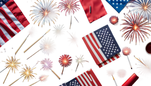 fireworks american celebratory independence day background usa flag 4th july us dark sky celebration salute festival liberty patriotic happy patriot memorial veteran armed forces labor texture - Powered by Adobe