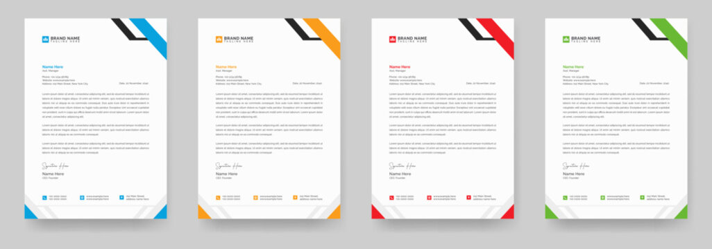 Modern corporate letterhead template design. Elegant Flat Design Vector Illustration.