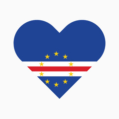 National Flag of Cape Verde. Cape Verde Flag. Cape Verde Heart flag. 
