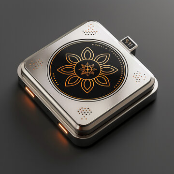 Compact Silver Instrument Tuner Mockup: Handy and Accurate for Musicians