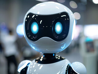 AI digital brain robot concept, virtual reality big data cloud computing artificial intelligence scene illustration