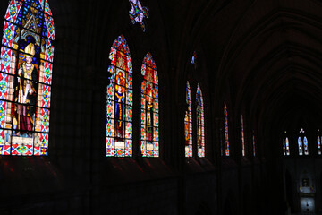 stained glass window in cathedral