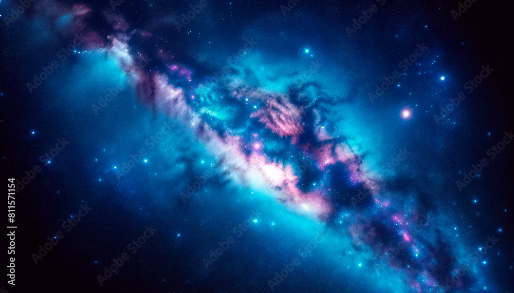 Poster A vibrant image of a nebula in space with a starry background, illustrating an astronomical concept. Generative AI