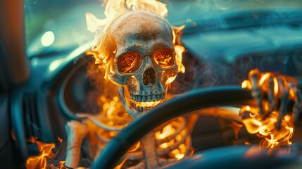 Flaming skull driver.