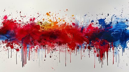 Fototapeta premium A minimalist ink splatter US flag, with carefully placed droplets forming a sparse yet powerful representation.