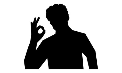 silhouette of Businessman shows ok sign