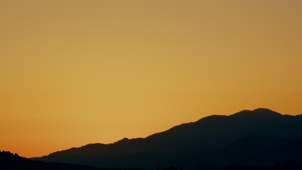 Fantastic Warm Sunrise And Over The Mountain. Range Of Mountain And Sunrise. Timelapse.