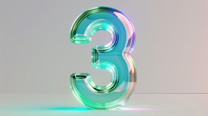 3D stereoscopic number 3, shopping mall opening countdown scene poster illustration