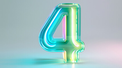 3D three-dimensional number 4, shopping mall opening countdown scene poster illustration