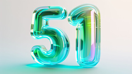 3D three-dimensional number 51, Labor Day shopping mall opening countdown scene poster illustration