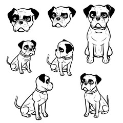 Dog vector, line art Dog, Dog outline, Dog svg, Dog png, Dog illustration, Labrador Retriever Dog, German Shepherd Dog, Golden Retriever Dog, Bulldog Dog, Beagle Dog, Poodle Dog, Boxer Dog, Dachshund 