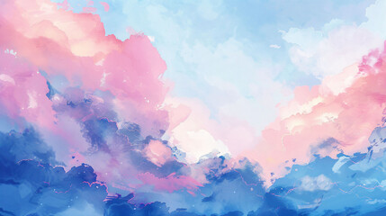 Watercolor style abstract sky colorful cloud background, abstract PPT poster main visual background