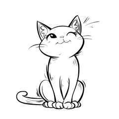 Fototapeta premium cat vector, line art cat, cat outline, cat svg, cat png, cat illustration, Persian cat, Siamese, Maine Coon, Persian, Ragdoll, Bengal, Scottish Fold, Sphynx, Abyssinian, Russian Blue, Norwegian Forest