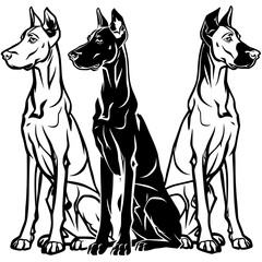 Dog vector, line art Dog, Dog outline, Dog svg, Dog png, Dog illustration, Labrador Retriever Dog, German Shepherd Dog, Golden Retriever Dog, Bulldog Dog, Beagle Dog, Poodle Dog, Boxer Dog, Dachshund 