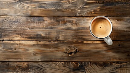 A perfectly brewed cup of cappuccino resting on a wooden table