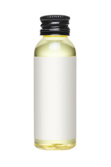 Small bottle containing yellow liquid, cut out